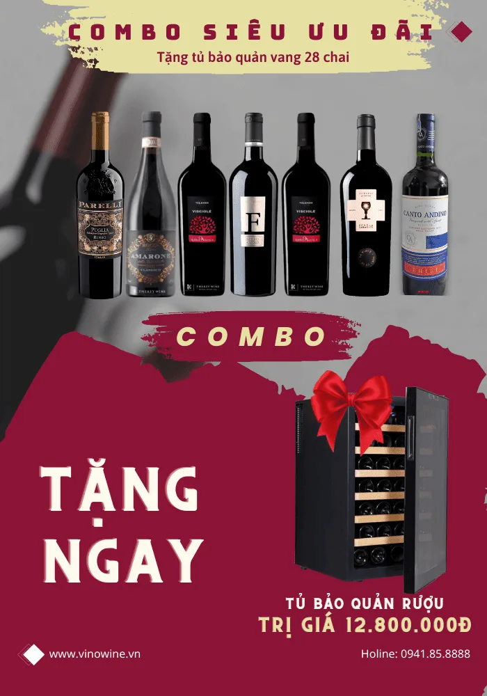 Tặng tủ bảo quản vang 28 chai trị giá 12.800.000 đ